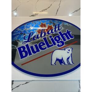 Labatt Blue Light Oval Beer Mirror Bar Sign Decor Advertisement